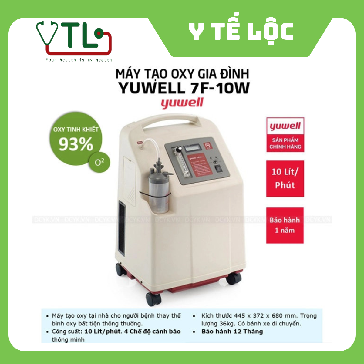 Máy Tạo Oxy Yuwell 7F-10W (10 Lít)