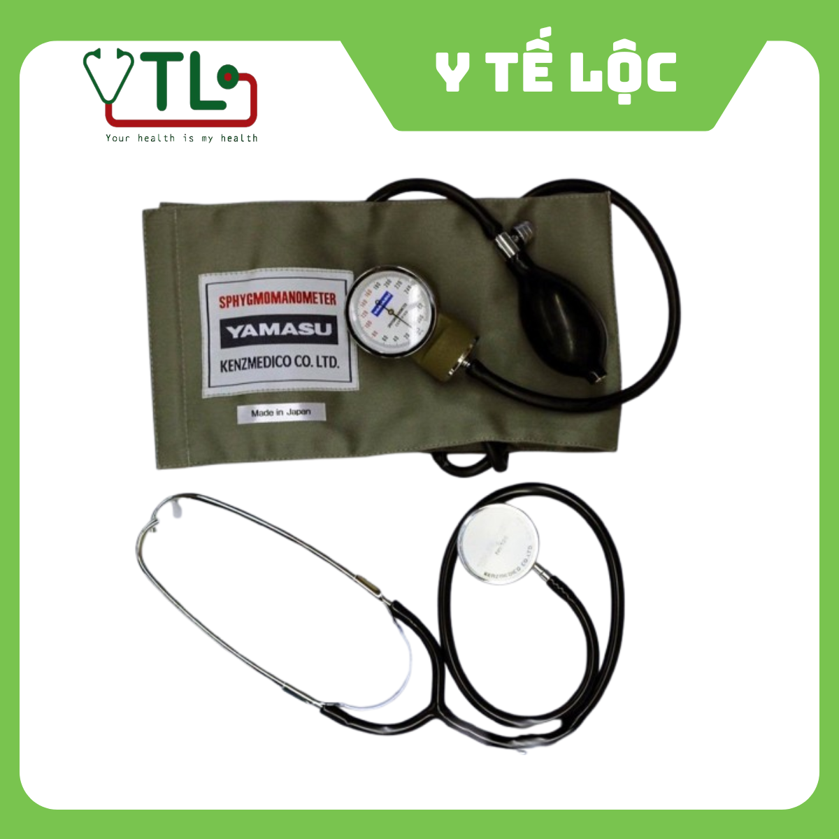 Máy đo huyết áp cơ bắp tay Yamasu kèm ống nghe Made in Japan