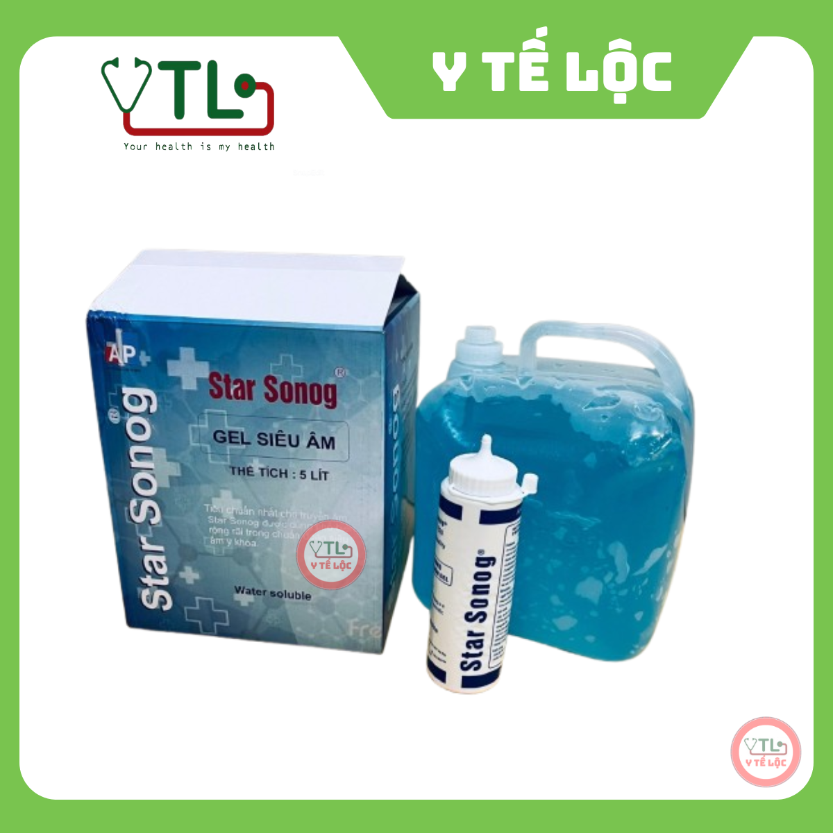 Gel siêu âm Star Sonog xanh (thùng 4 Can 5 lít)