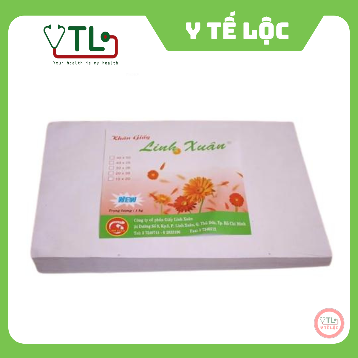 Giấy y tế Linh Xuân  lau siêu âm, lót siêu âm các size (1kg)