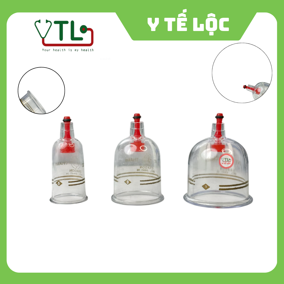 Ly giác hơi bán lẻ - bằng nhựa - chui đỏ ( 1 cái )