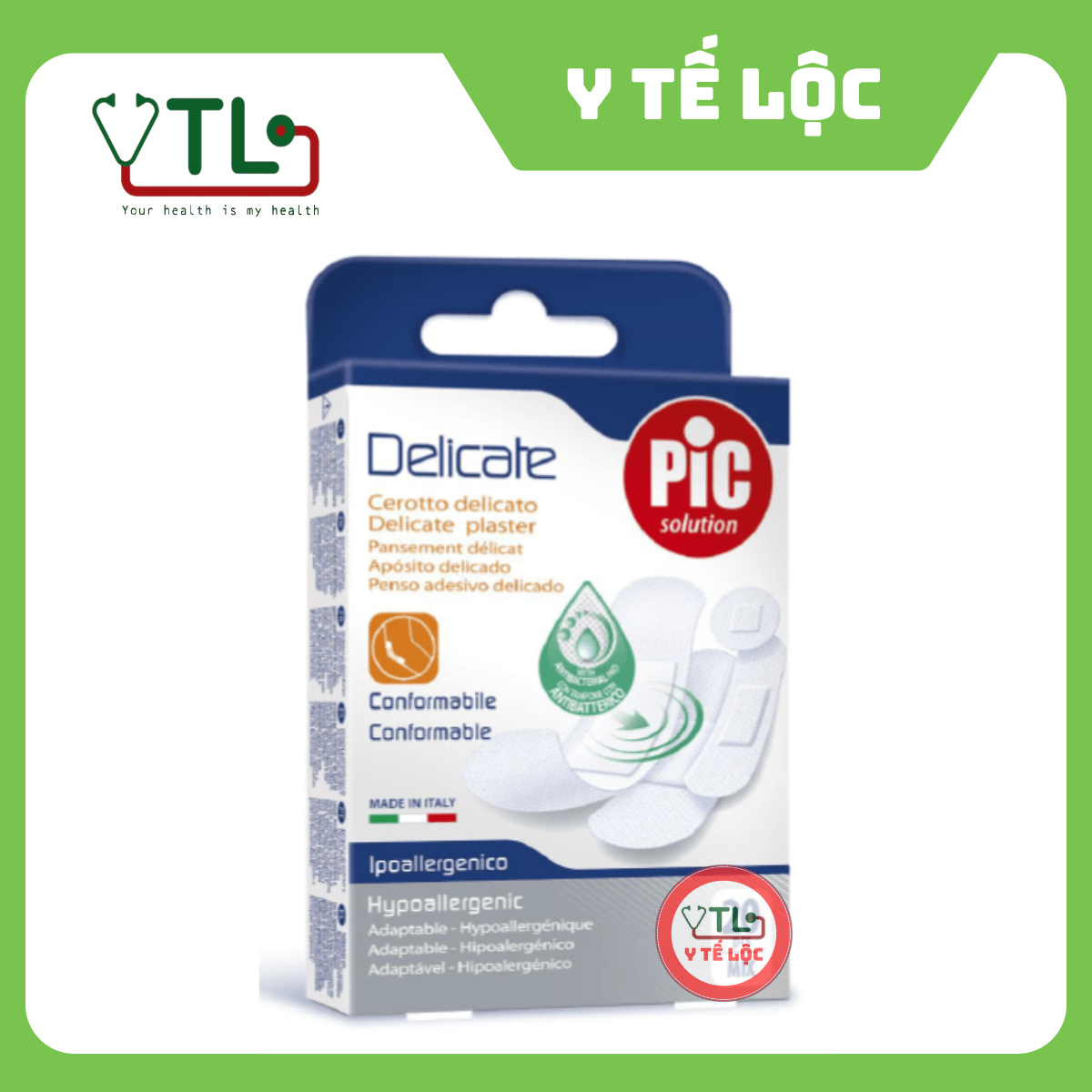 BĂNG CÁ NHÂN KHÁNG KHUẨN CHO DA NHẠY CẢM DELICATE ( THƯƠNG HIỆU PIC )