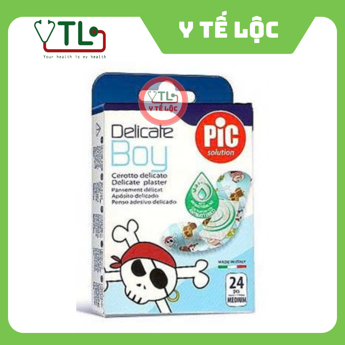 BÉ GÁI Hoặc BÉ TRAI - BĂNG CÁ NHÂN KHÁNG KHUẨN CHO DA NHẠY CẢM DELICATE ( THƯƠNG HIỆU PIC )