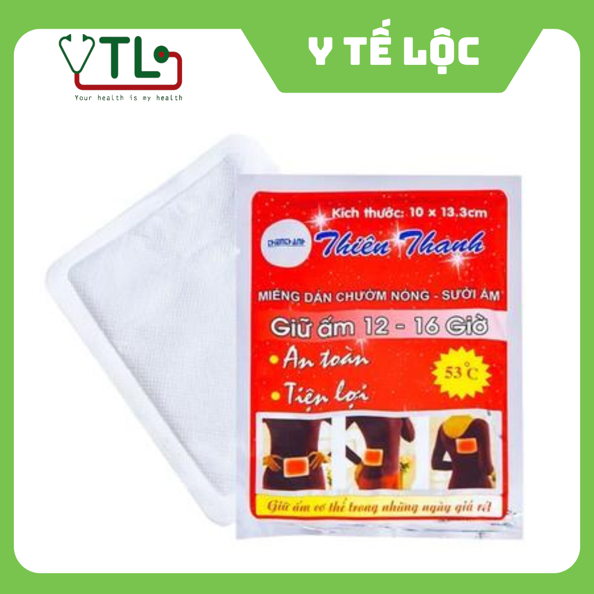 Miếng dán chườm nóng, sưởi ấm Thiên Thanh dùng để giữ ấm trong mùa lạnh (10 miếng)