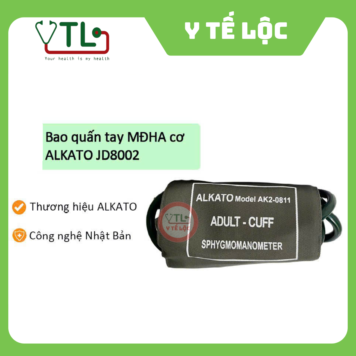 Vòng bít ( bao đo ) huyết áp cơ Alkato  3 size : ng lớn, trẻ em , sơ sinh