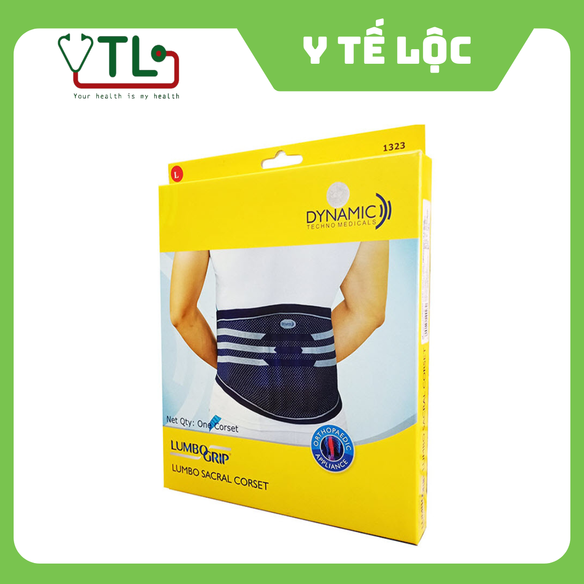 Đai lưng cao cấp Lumbo Grip 1323 (4 thanh nhôm hỗ trợ) (1 cái/hộp)