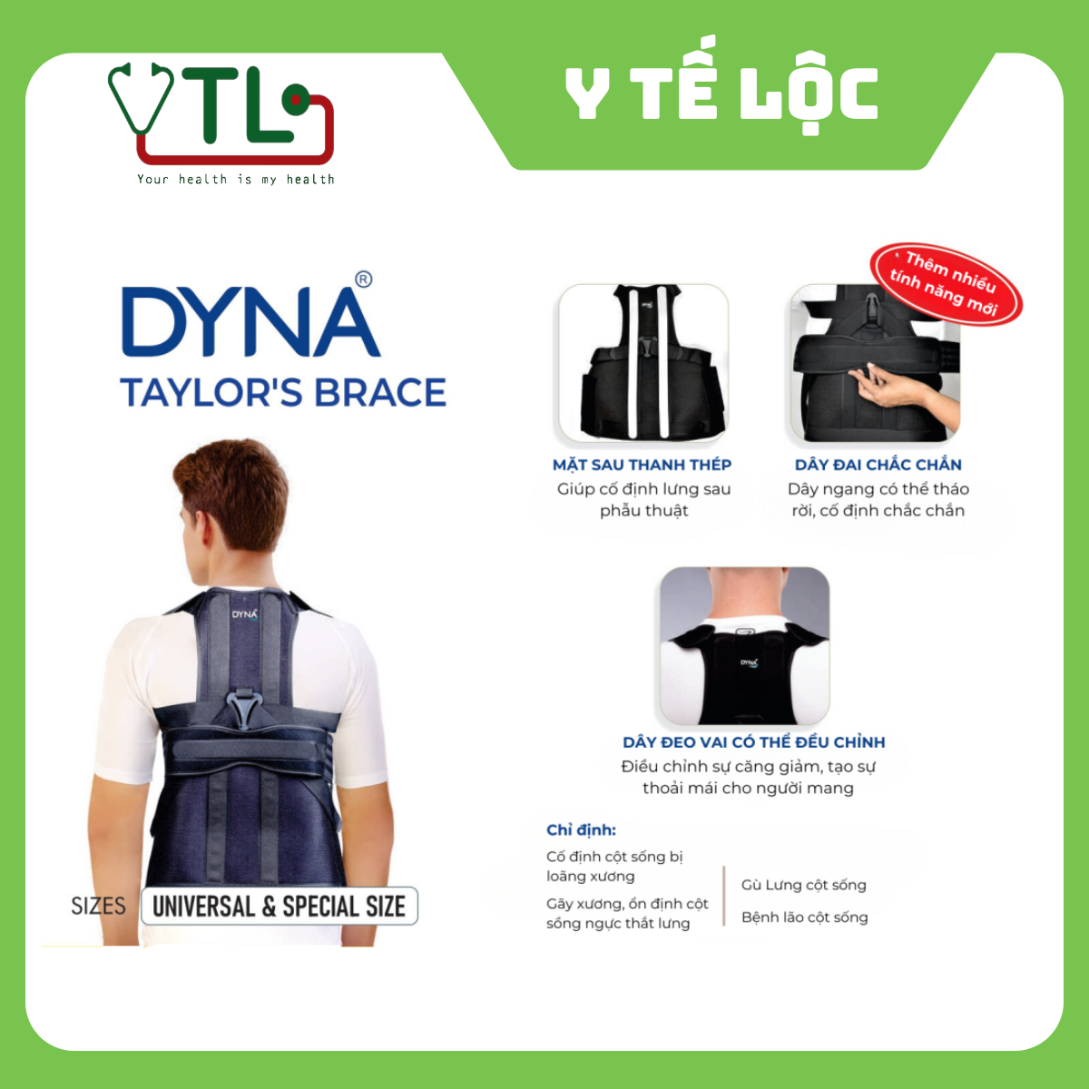 Đai áo cột sống Dyna Taylor 1414-001