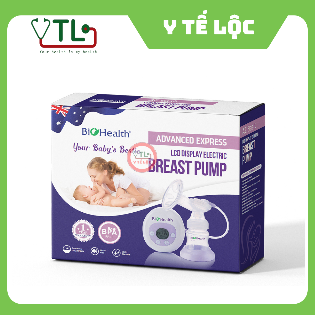 Máy hút sữa điện đơn BIOHEALTH - AE BASIC