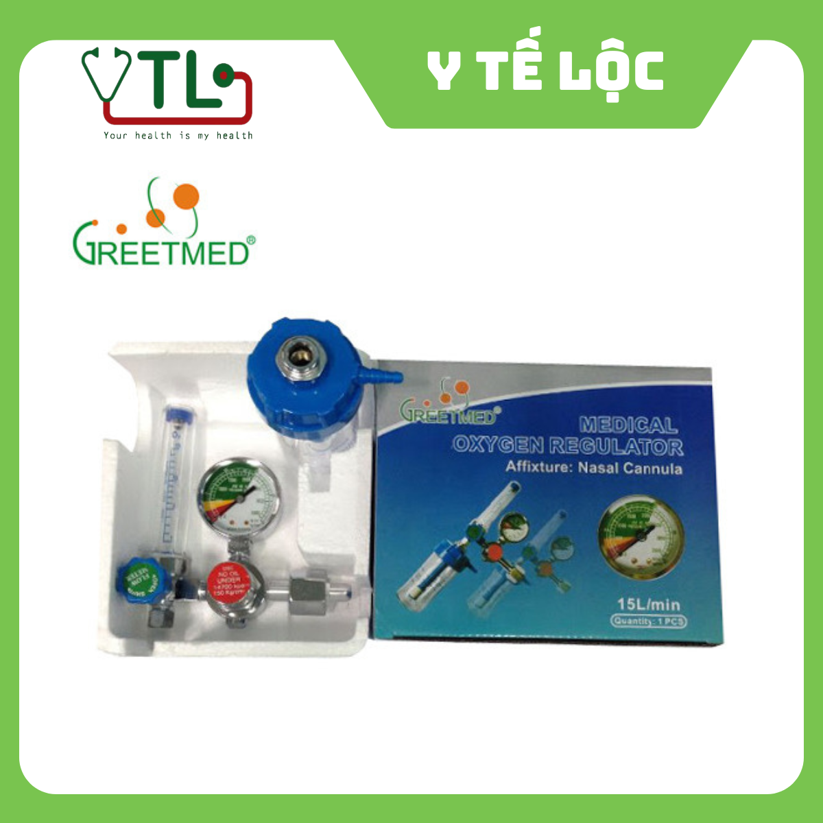 Đồng hồ oxy Greetmed 15L/phút