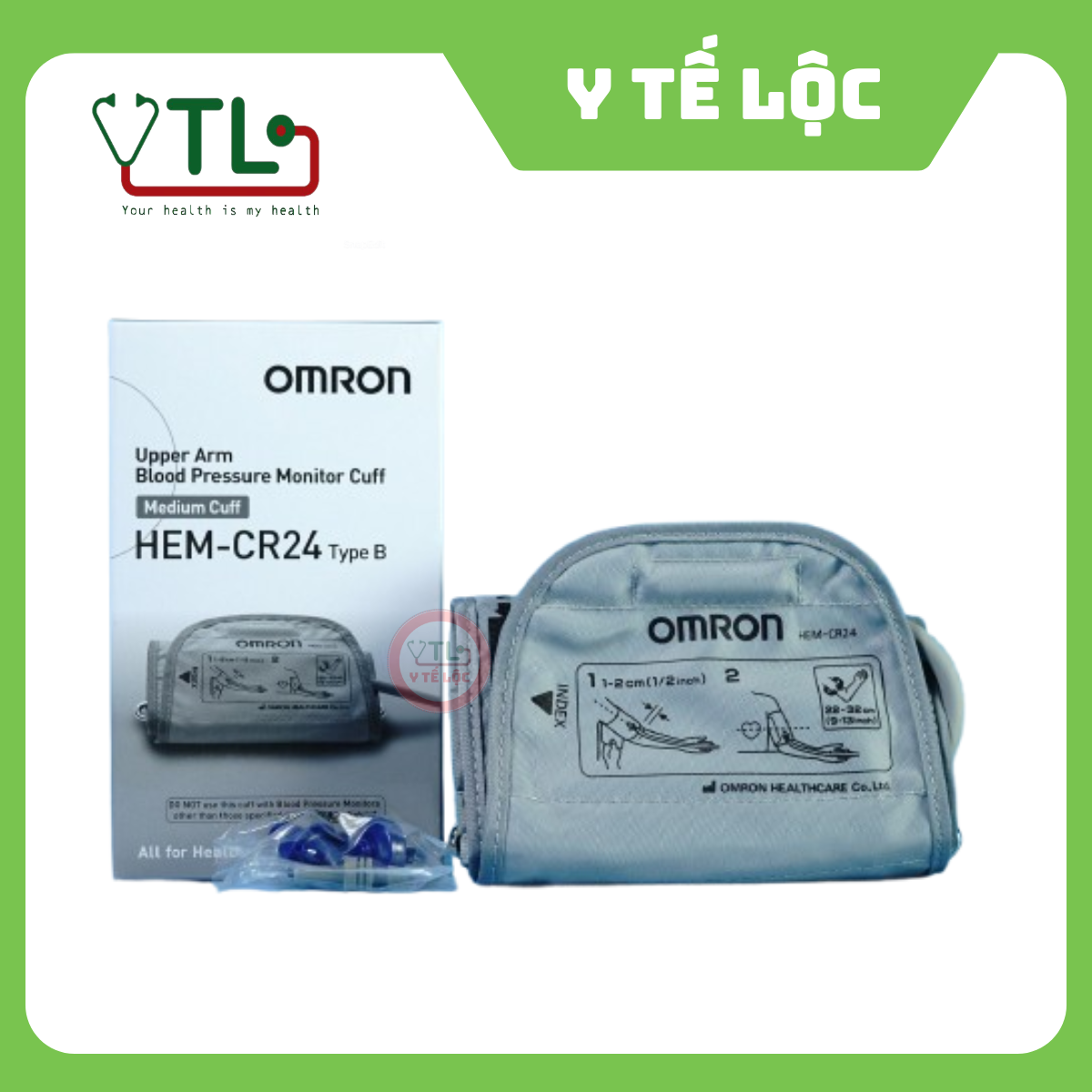 Vòng bít máy đo huyết áp bắp tay Omron chính hãng size trung 22-32cm