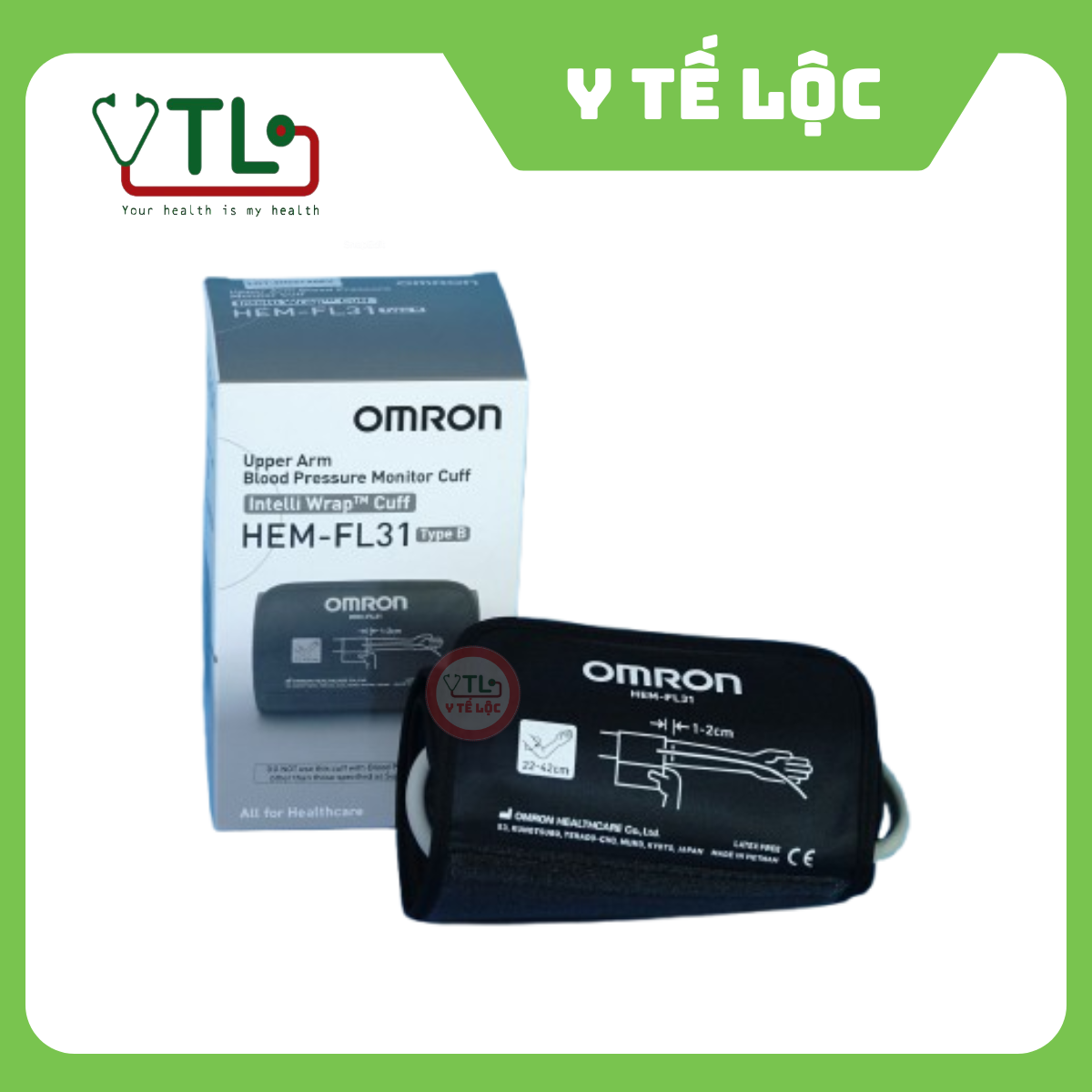 Vòng bít cứng 360 máy đo huyết áp bắp tay Omron chính hãng