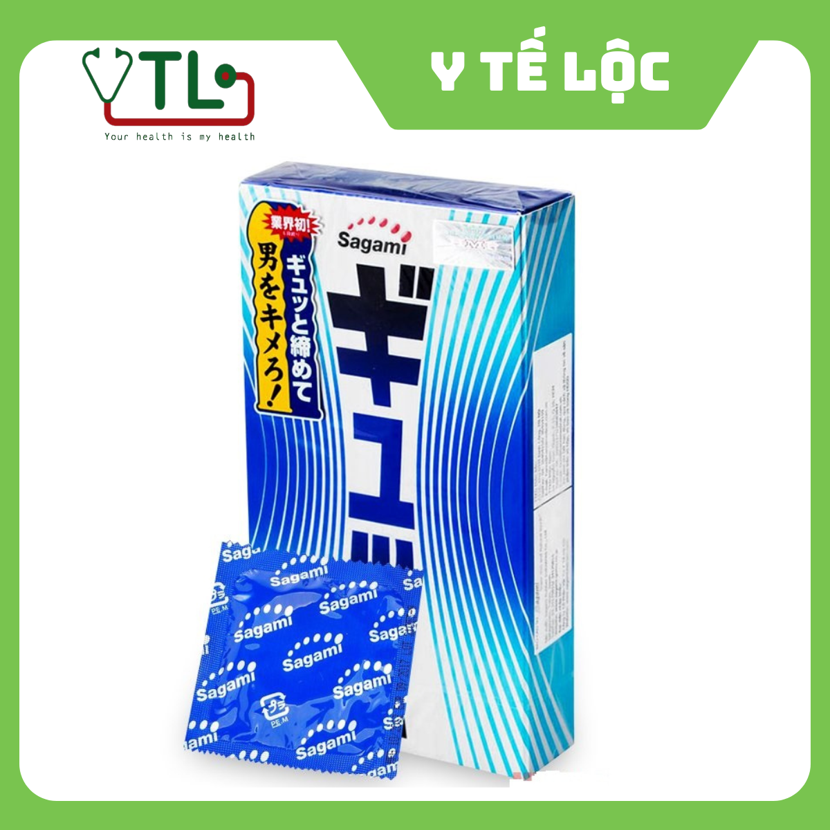 Bao cao su Sagami Tight Fit Thiết kế lượn sóng Hộp 12 chiếc