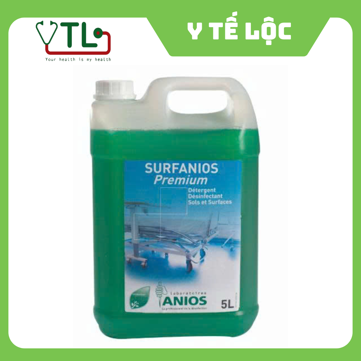 DUNG DỊCH KHỬ KHUẨN BỀ MẶT SÀN, TƯỜNG VÀ CÁC THIẾT BỊ Y TẾ KHÔNG THIẾT YẾU  SURFANIOS PREMIUM CAN 5L