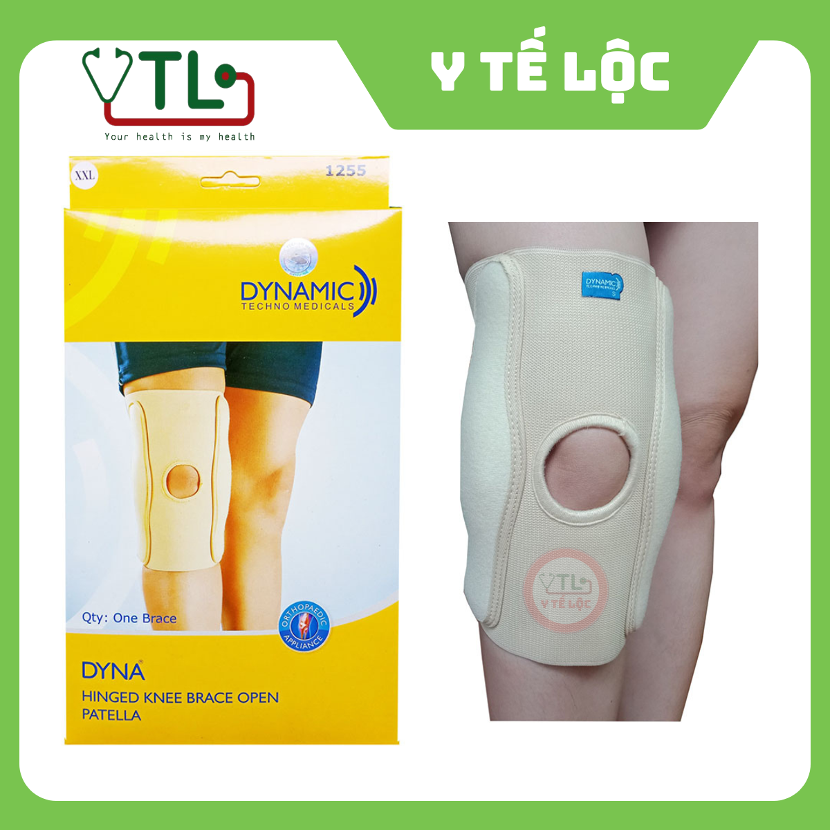 Đai cố định đầu gối hở vùng bánh chè Dyna – 1255