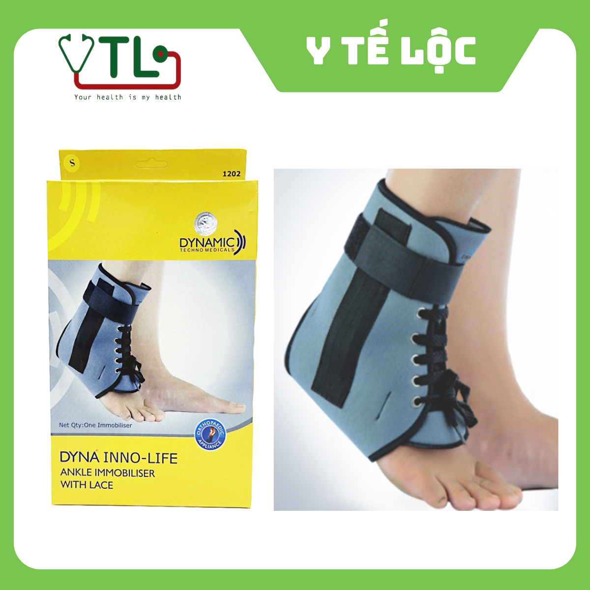 Nẹp cố định cổ chân có dây buộc Nẹp cố định cổ chân có dây buộc Dyna Inno-Life – 1202