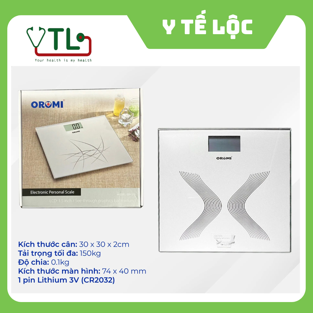 Cân Sức Khỏe Điện Tử Oromi EB9373