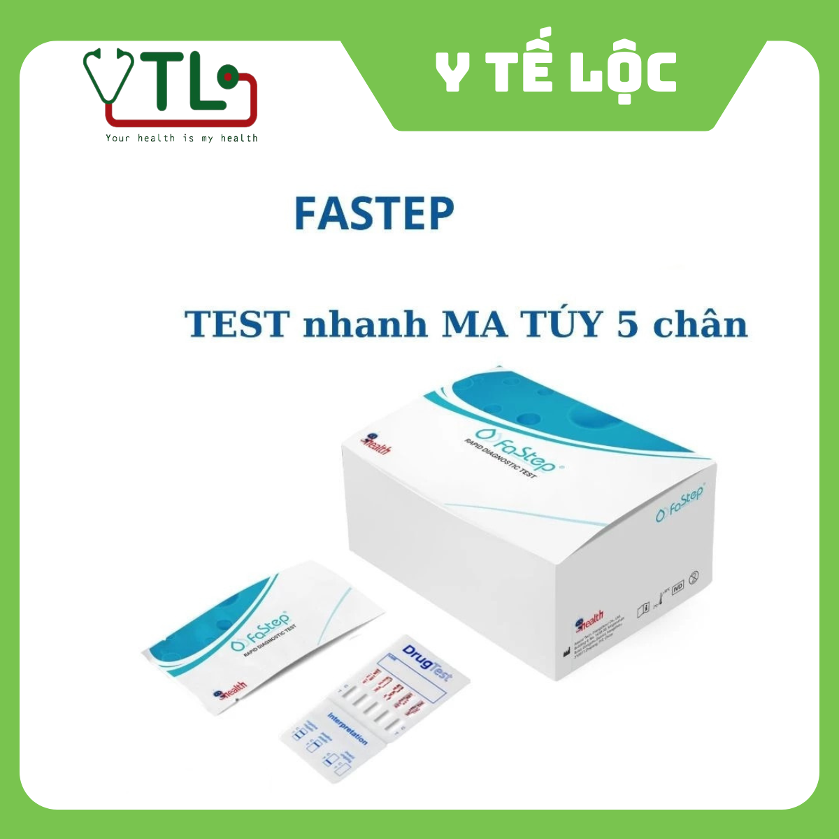 Que TEST nhanh Ma Túy Tổng Hợp  5 chân FASTEP - USA chính xác 99,99% MD-U55 ( MET300/THC50/MDMA300/MOP300/KET300 )
