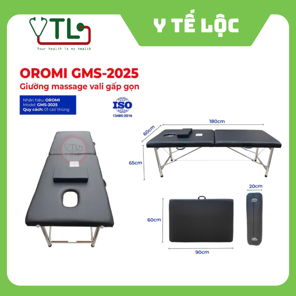 Giường Massage Vali Gấp Gọn OROMI GMS-2025