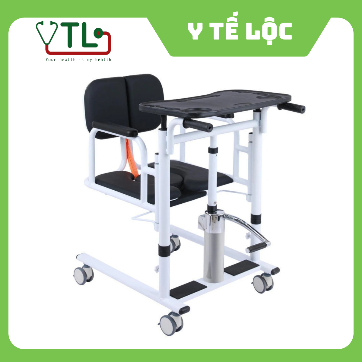 Ghế Nâng Chuyển Bệnh Nhân | Có Đệm Ngồi Và Bàn Ăn OROMI XC-02