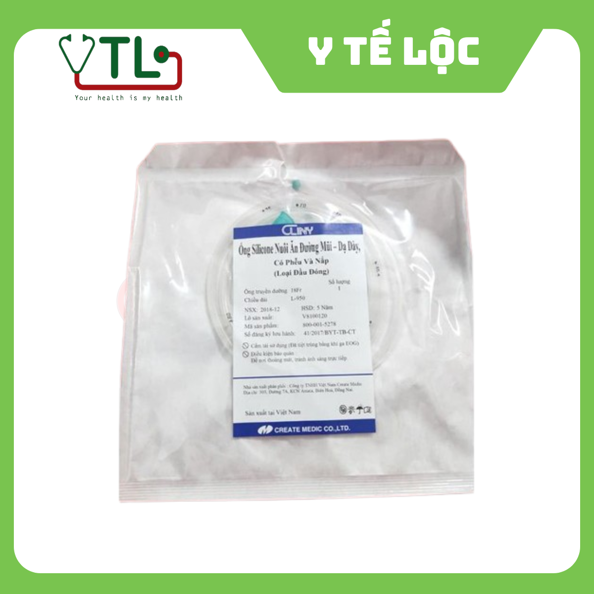 Dây silicone nuôi ăn tháng Cliny đường mũi, dạ dày 14/16/18FR | Dây cho ăn tháng