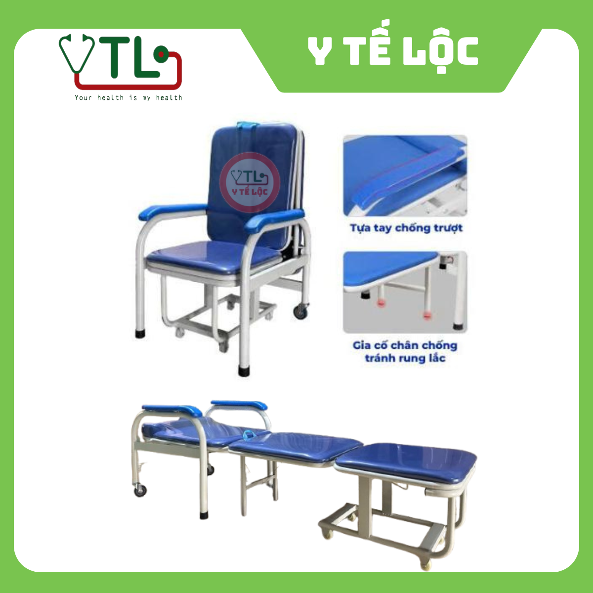 Ghế - Giường Chăm Bệnh Nhân Dạng Gấp Oromi