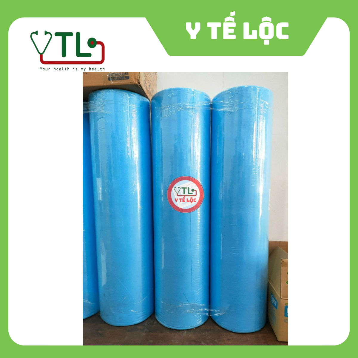 Cuộn trải giường Spa - Phun xăm - Y tế - Tatto - trắng xanh - 40gsm 50x180cm