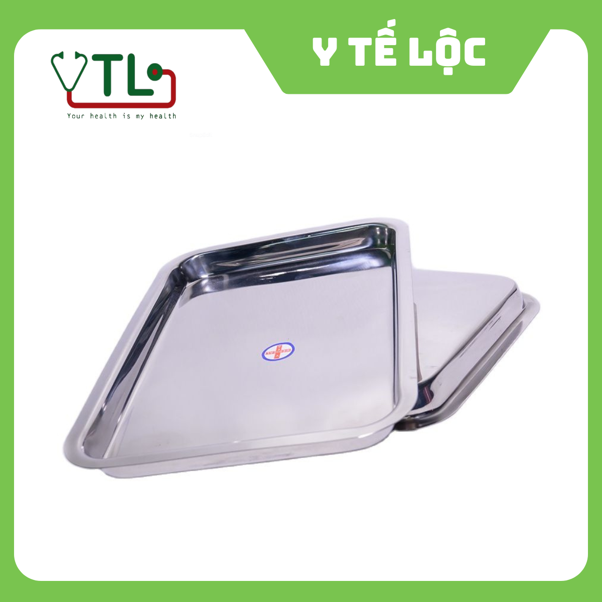 Mâm chữ nhật inox M35: 35 × 50 × 2 cm