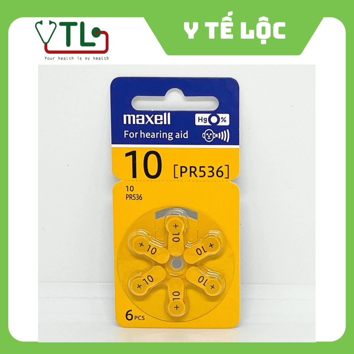 Vỉ 6 viên Pin máy trợ thính Maxell 10 (PR536)