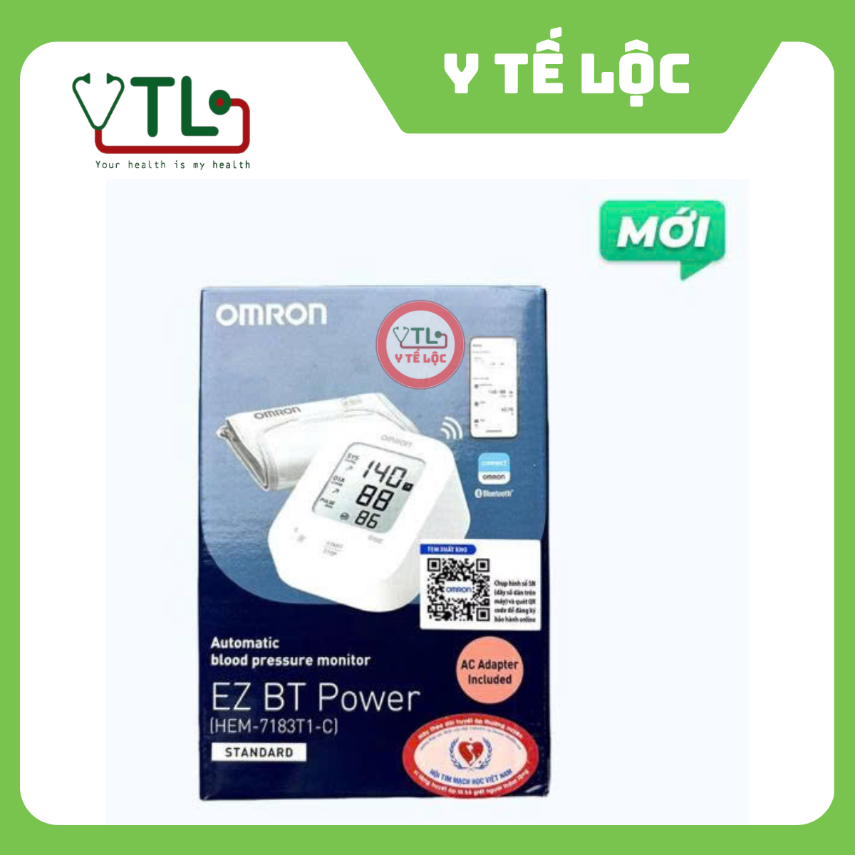 Máy đo huyết áp Omron EZ BT Power | HEM-7183T1-C