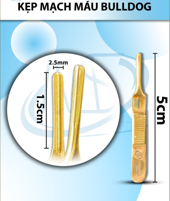 Kẹp mạch máu bulldog thẳng 5cmx2.5mm (5cm D1.5cm R2.5mm)