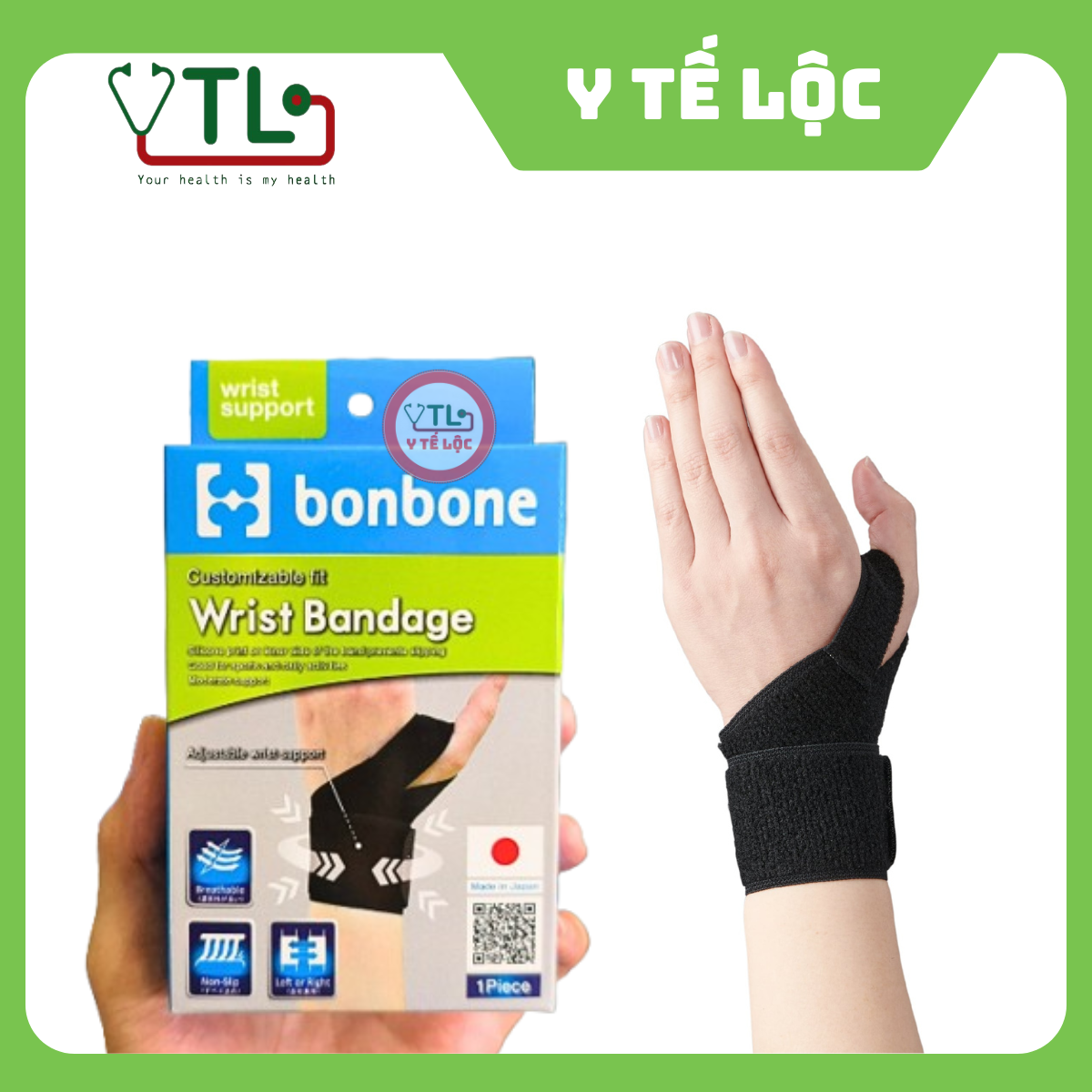 Đai cố định cổ tay Bonbone WRIST BANDAGE sản xuất Nhật Bản freesize