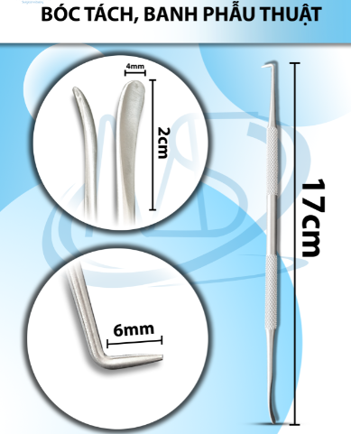 Bóc tách, banh phẫu nhỏ 17cm, đầu bóc tách d2x0,4cm, đầu nhọn D0,6cm