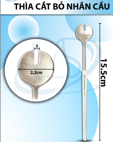 Thìa cắt bỏ nhãn cầu 15.5cm R2.2cm R khe 3