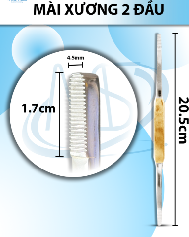 Mài xương 2 đầu Dài 20,5cm, đầu D1,7CM R4,5MM