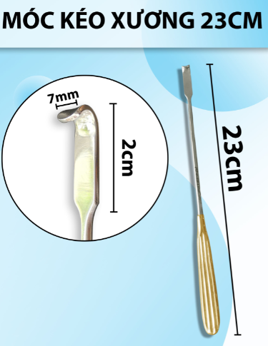 Móc kéo xương 23cm ,Đầu móc D2 R7mm khoảng móc 5mm,dài 23cm