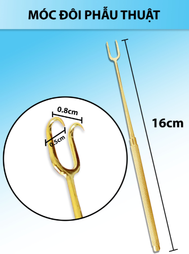Móc đôi phẫu thuật, móc đôi nhọn 16cmx1,2cm
