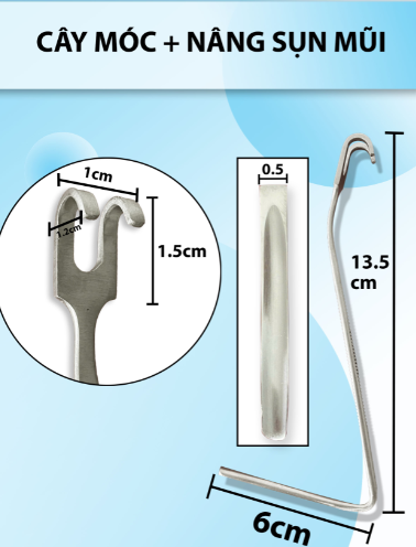 Cây móc và nâng sụn mũi, dùng trong phẫu thuật nâng mũi