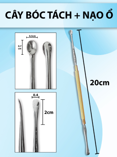 cây bóc tách 1 đầu, 1 đầu nạo ổ, cuvet