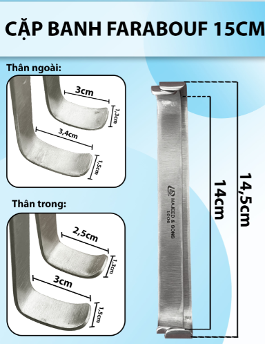 1 cặp banh farabouf 15cm, banh vết mổ