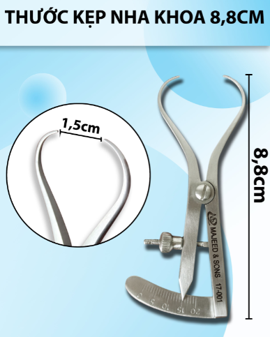 Thước kẹp nha khoa, Castroviejo Caliper Round, Dental Caliper, Thước kẹp Boley 8,8cm