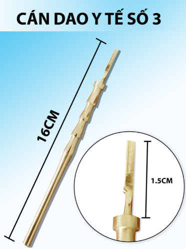 Cán dao y tế số 3 16cm, cán dao phẫu thẩm mỹ, lắp dễ