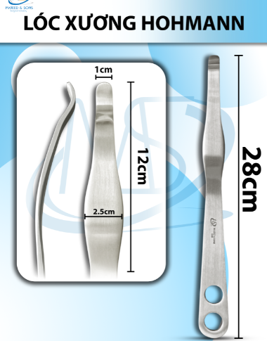 Lóc xương Hohmann Dài 28 đầu dài 12 rộng bự 2,5 nhỉ 1