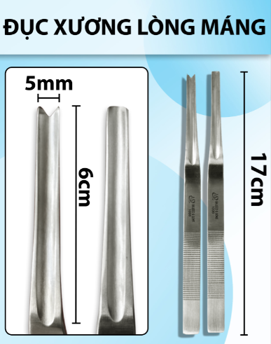 Đục xương lòng máng 17cm dài 6cm rộng 5mm