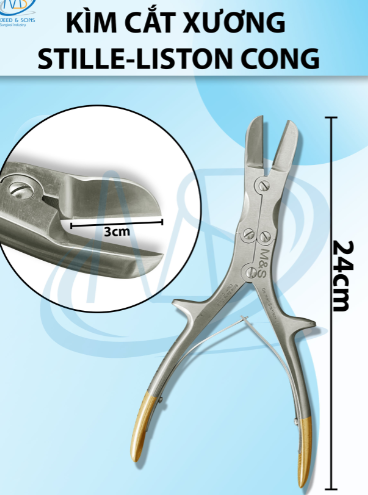 Kìm cắt xương cộng lực Stille- Liston 24cm cong