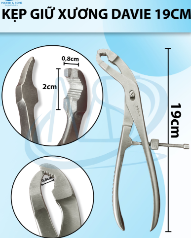Kẹp giữ xương Davie 19cm