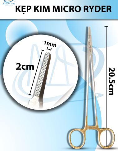 Kẹp kim Micro Ryder Dài 20,5cm kẹp D2 R1mm