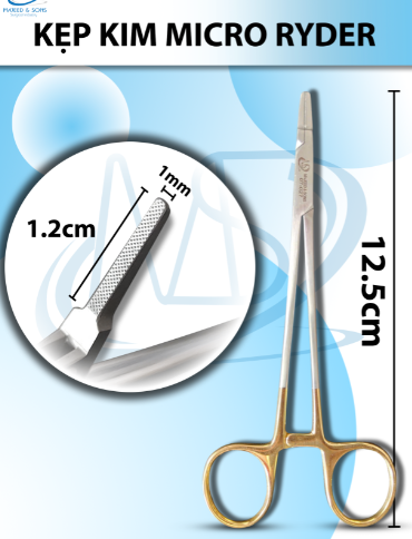 Kẹp kim Micro Ryder Dài 12,5cm, kẹp D1,2cm R1mm