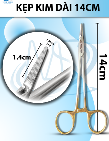 kẹp kim Dài 14cm đầu kẹp D1.4cm R1.5mm