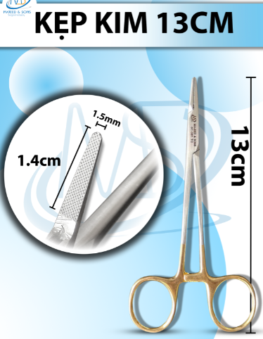 Kẹp kim 13cm đầu kẹp D1.4cm R1.5mm