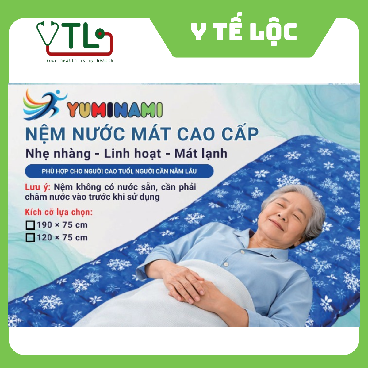 NỆM NƯỚC MÁT CAO CẤP YUNINAMI 75x190cm